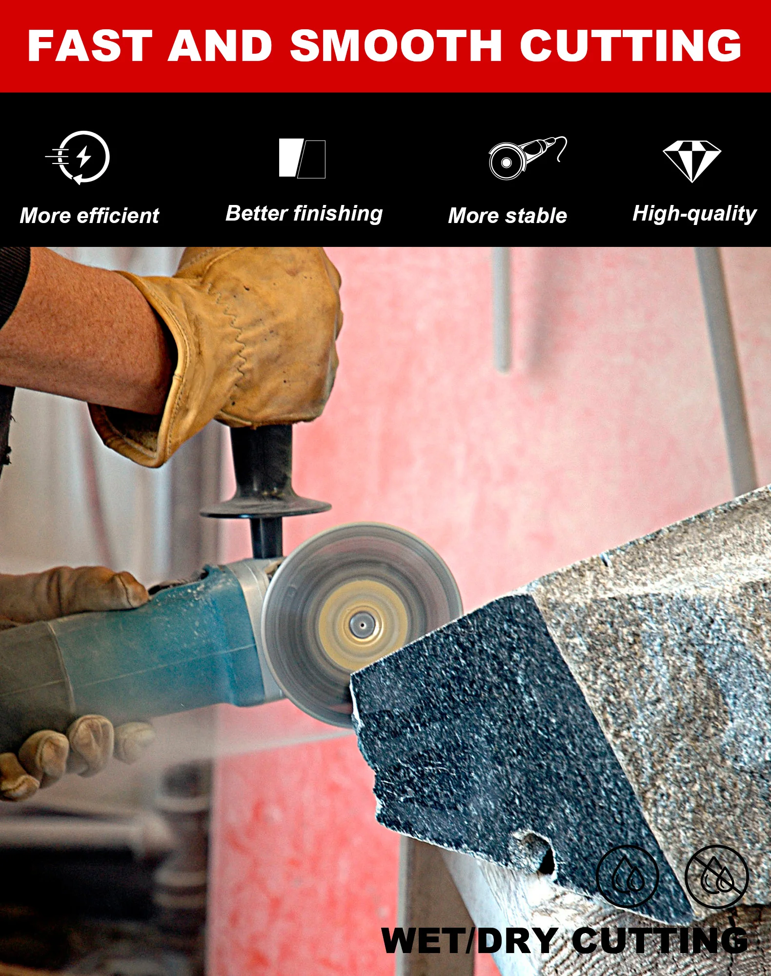 Hoja de diamante D115mm, disco de corte de diamante, azulejo de cerámica, porcelana, mármol, hoja de sierra Circular para cortar piedra, 1 ud./2 unidades