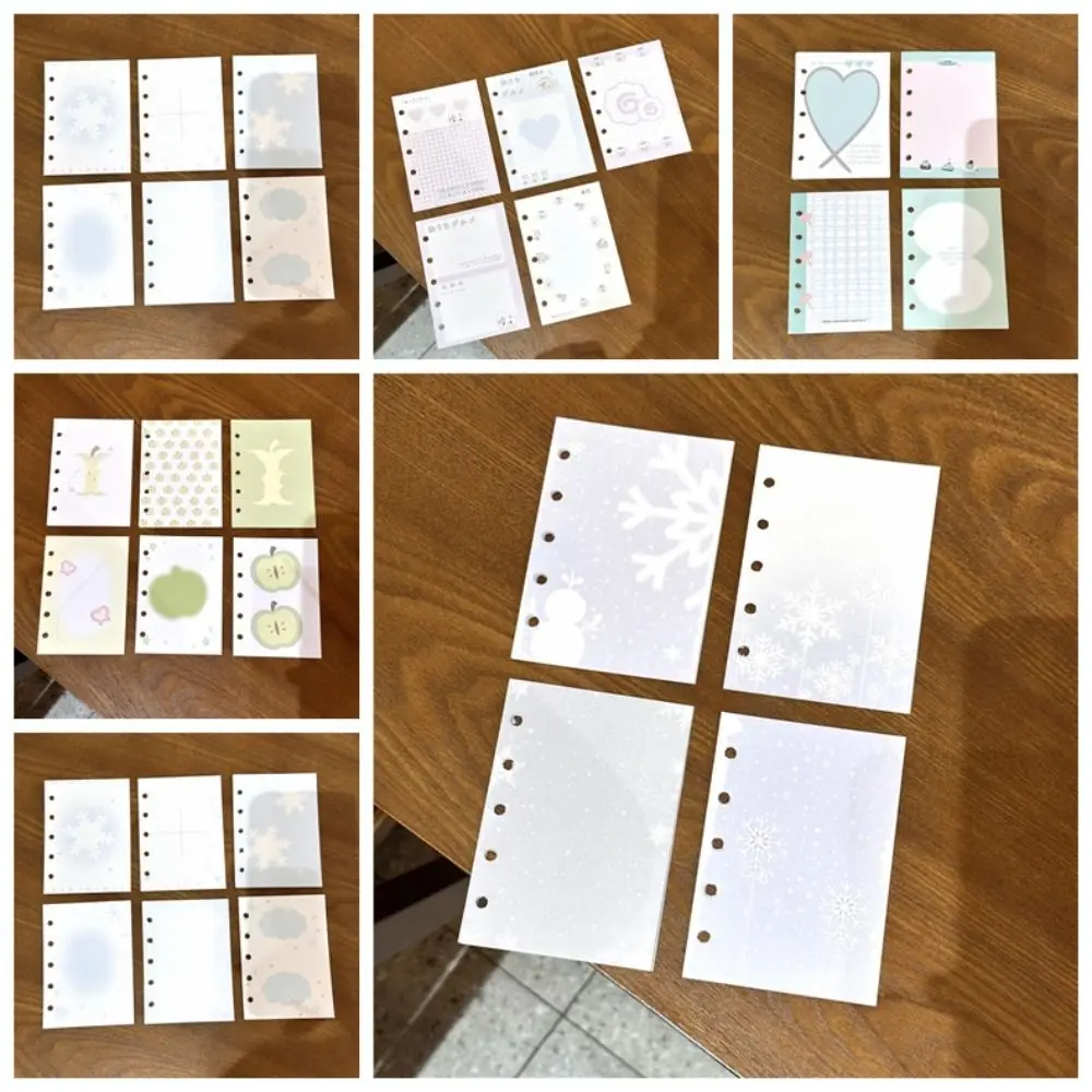 40Sheet/50Sheet/60Sheet M5 A8 Loose-Leaf Notebook Refill Paper Cake Snowflake Star Inner Refill Binder Paper Pages To Do List