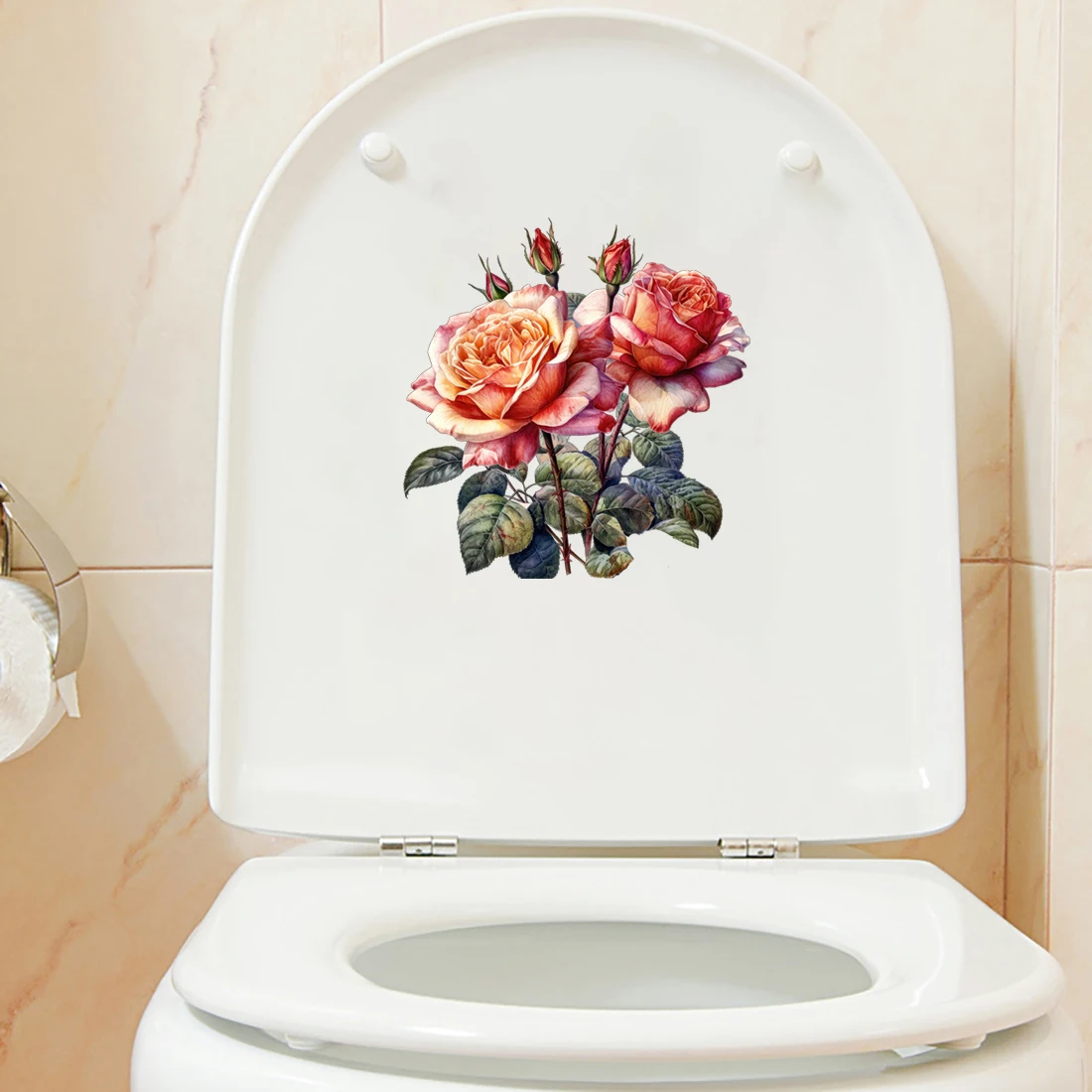 Three Ratels QCF336 Elegant Rose Hand Painted Watercolor Art Self Adhesive Flower Home Decoration Wall sticker furniture decals