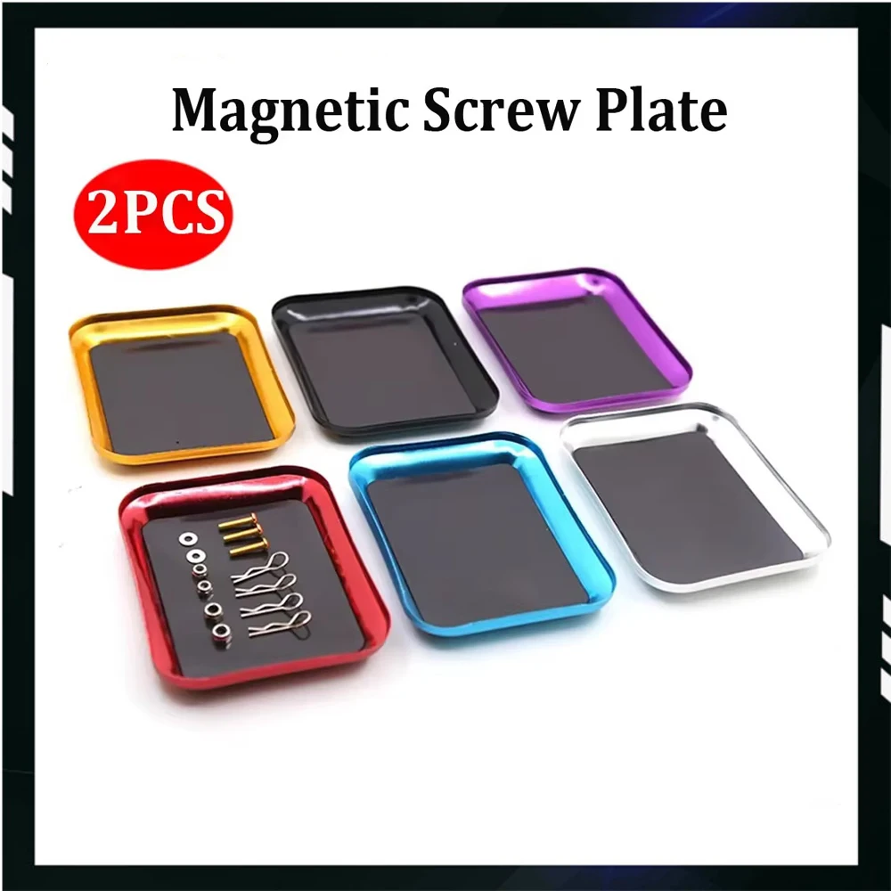 2PCS RC Repair Tool Aluminium Alloy Magnetic Pad Screw Tray Plate Storage Box For Airplane Car Boat RC Model Repair Tool