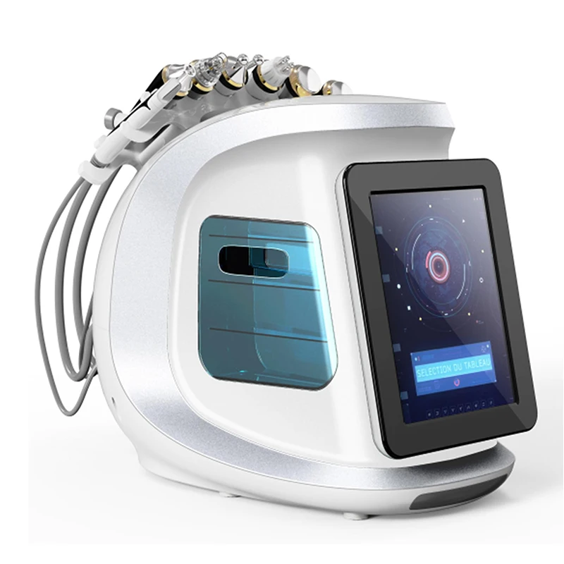 New 2nd‑Gen Smart 8‑In‑1 Hydrogen‑Oxygen Microdermabrasion Machine Ice‑Blue Design For Blackhead Removal And Facial Skin
