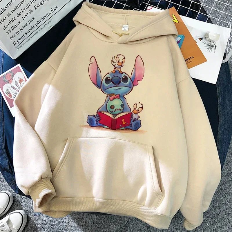 New Christmas Disney Sweatshirt Lilo Stitch Funny Cartoon Hoodies Women Harajuku Cute Stitch Anime Manga Streetwear Hoody Female