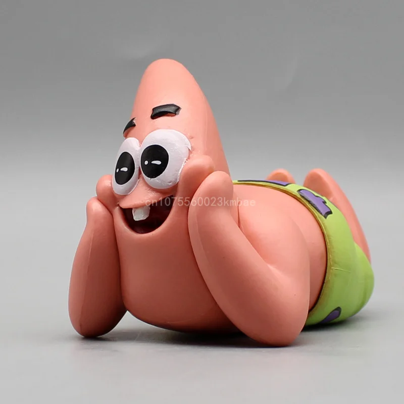 Patrick Star Figurka SpongeBob Uchwyt na telefon Figurka akcji Model Zabawki 7cm PVC Model Kawaii Ozdoba na biurko Różowa dekoracja GK Prezenty