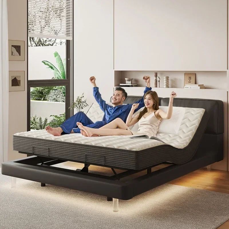 Modern Simple Master Bedroom Lifting Remote Control Electric Double Anti-Snoring Internet Celebrity Soft Bed