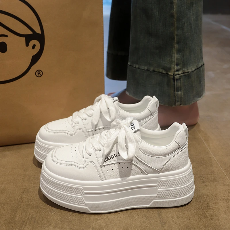 

Женские кроссовки на платформе Thi Bot: повседневные, спортивные, на плоской подошве, осенние, универсальные, увеличивающие рост, удобные, дышащие