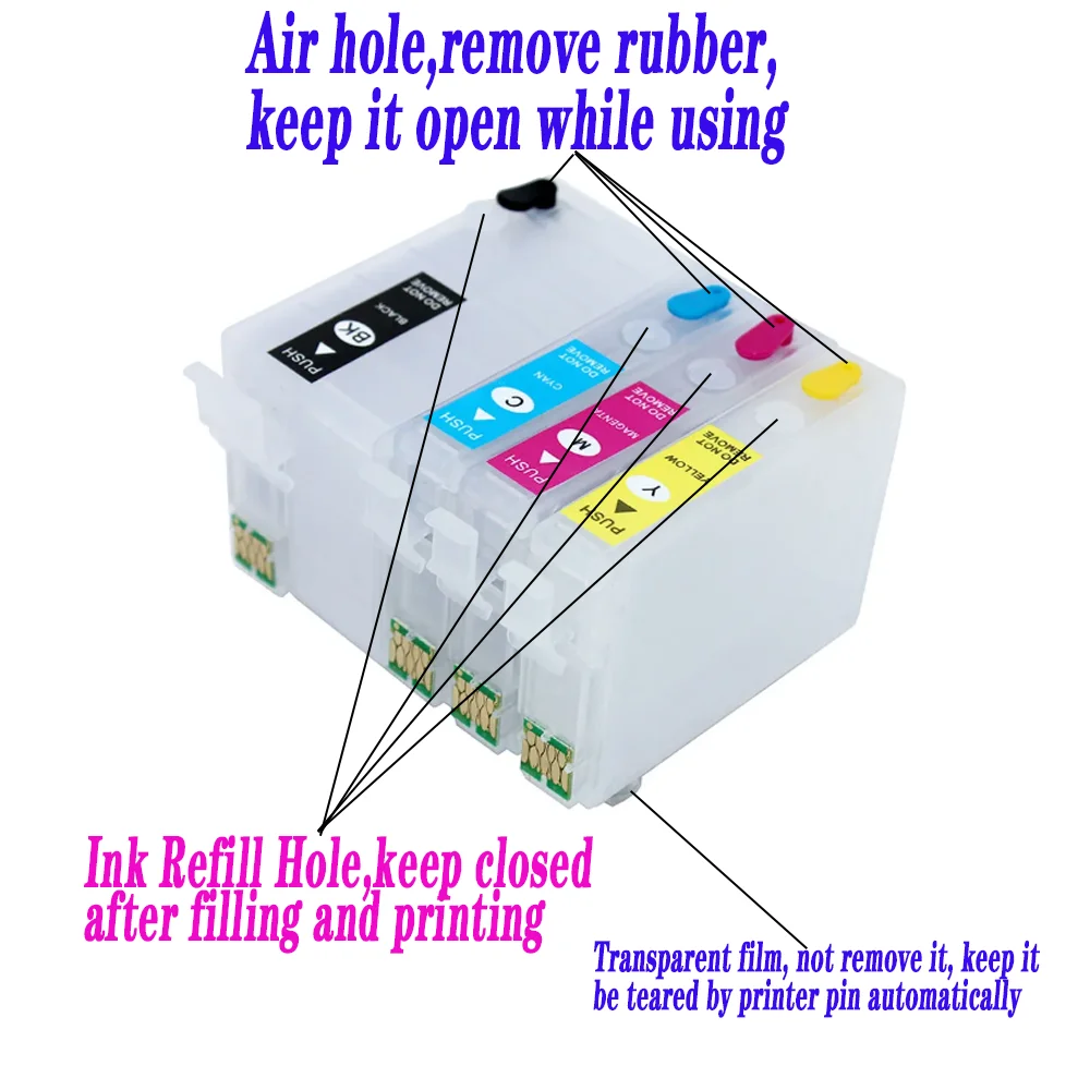 

252XL T252 Refill Ink Cartridge For Epson WF-3620 WF-3640 WF-7720 WF-7710 WF-7210 WF-7610 WF-7620 WF-7110 Printer with ARC Chip