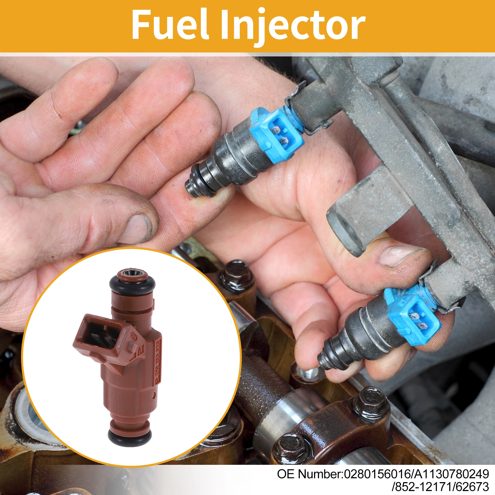 UXCELL 1 Pcs No.0280156016 Fuel Injector for Mercedes-Benz CL500/S430 V8 Engine Engine