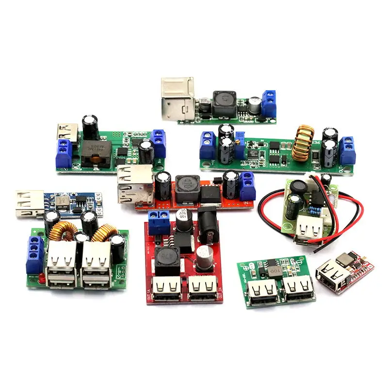 1PCS DC-DC Step-Down Power Module Converter Board 6-24V12V to 5V3A Car Dual USB Charger Module 97.5%