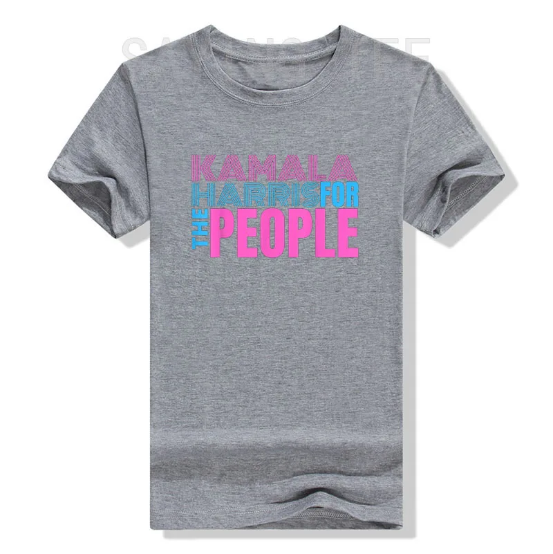 Kamala Harris for The People Colorful Letters Print Saying Tee Women's Rights Feminist T-Shirt Short Sleeve Blouses Feminism Top