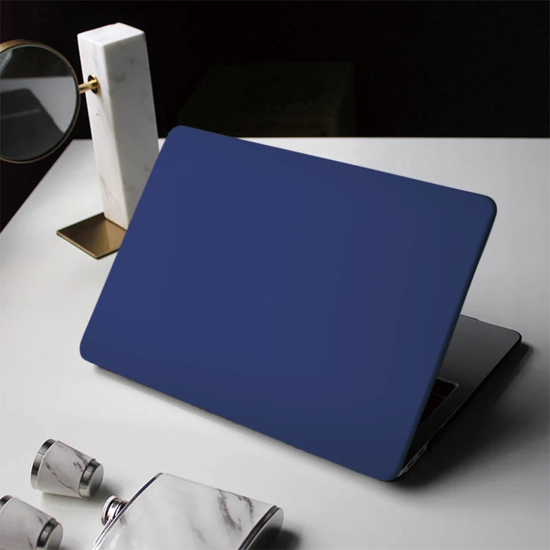 

Luxury Matte Blue MacBook Case, Solid Laptop Case for MacBook Air 13 Macbook Pro 13 16 14 A2442 15 A1990 With Cutting Out Logo