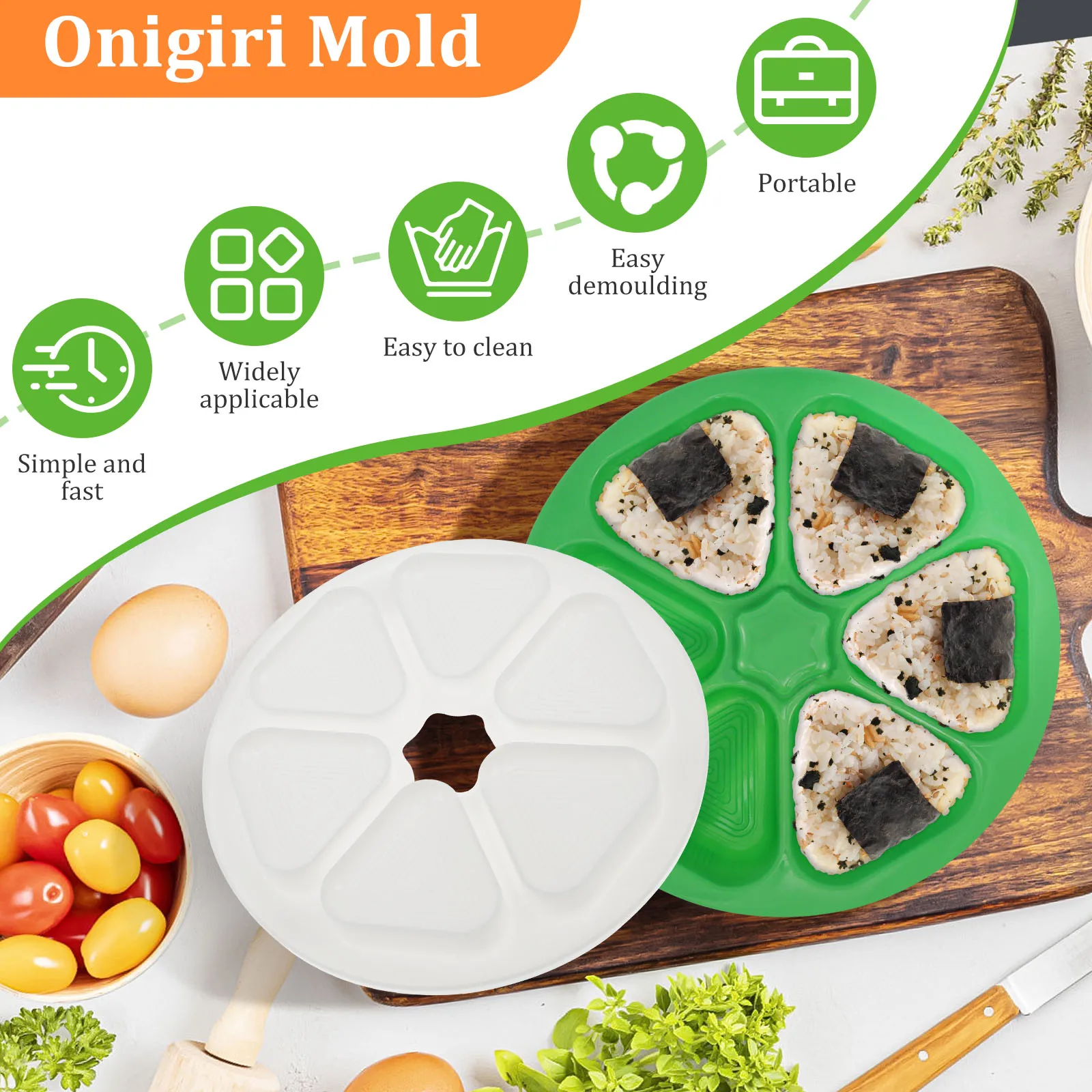 Onigiri Mold Versatile Sushi Maker Easy to Clean Triangle Sushi Mold Portable Rice Ball Mold Maker Reusable Onigiri Rice Mold