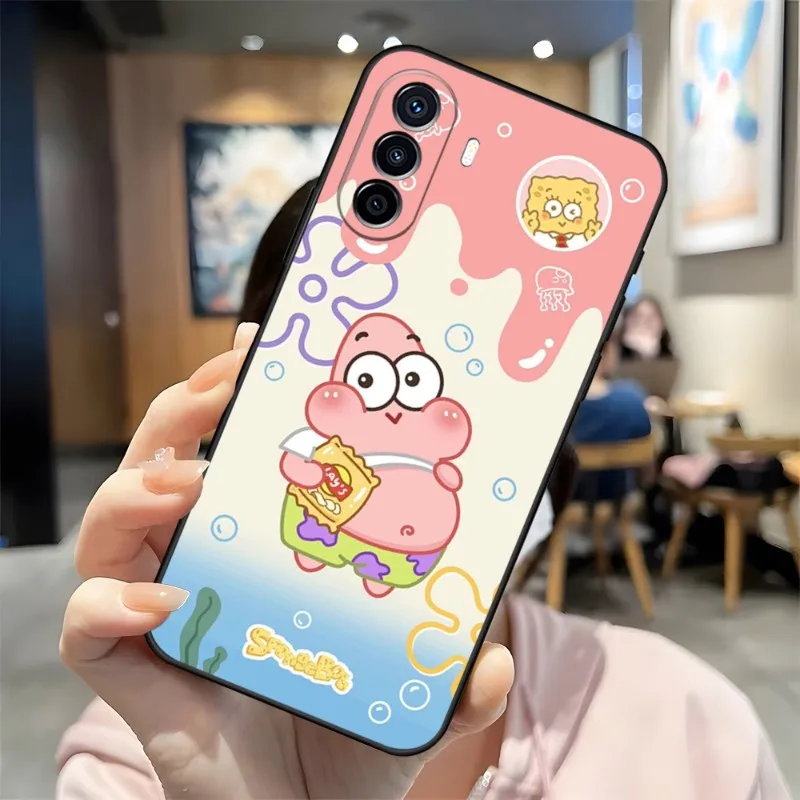 Lovely SpongeBob Phone Case 2023 NEW For Huawei P30Pro P50 P40 P20 P10 P9 Y7 Y9S Lite Honor X8 X7 70 Pro Psmart Coque