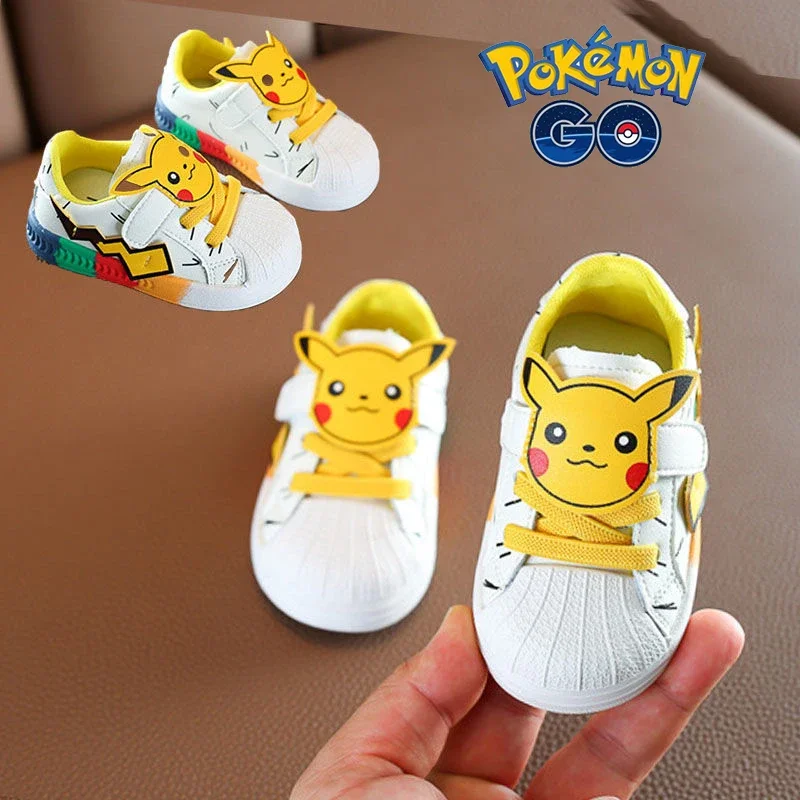 Pokemon Pikachu Boys Sneakers New 0-6 year old Baby Children\'s Shoes Cute Cartoon Baby nonslip Soft Bottom Toddler Sneakers Kids