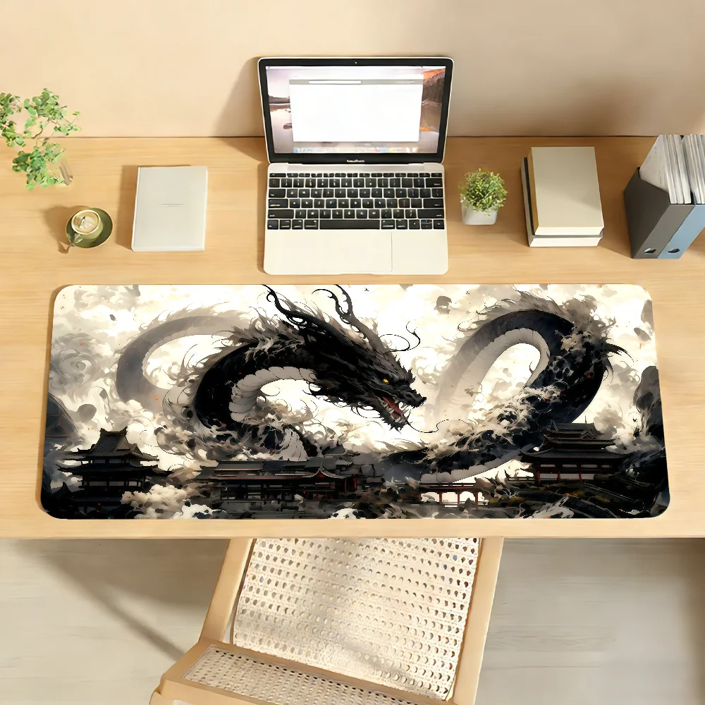 Black Dragon Cool Mouse Pad Non-slip Desk Mat PC Laptop Accessories Rubber Office Keyboard Large Gamers Decoracion