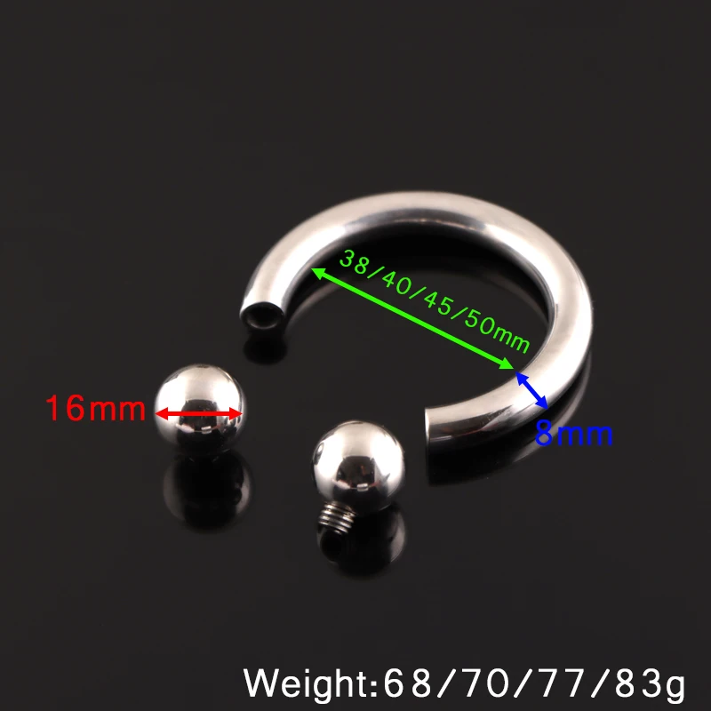 38/40/45/50mm Stainless Steel Penis Rings Sex Toys For Men Scrotum Lock Ring Delay Ejaculation Lock Male Glans Masturbators Ring