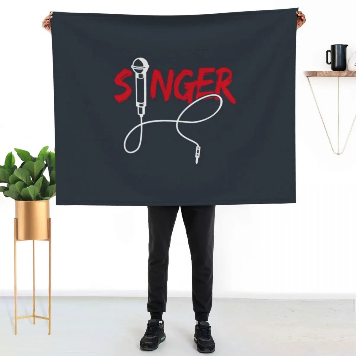 Singer band festival music microphone Throw Blanket Heavy halloween Giant Sofa Large Quilt Bed Fashionable Blankets