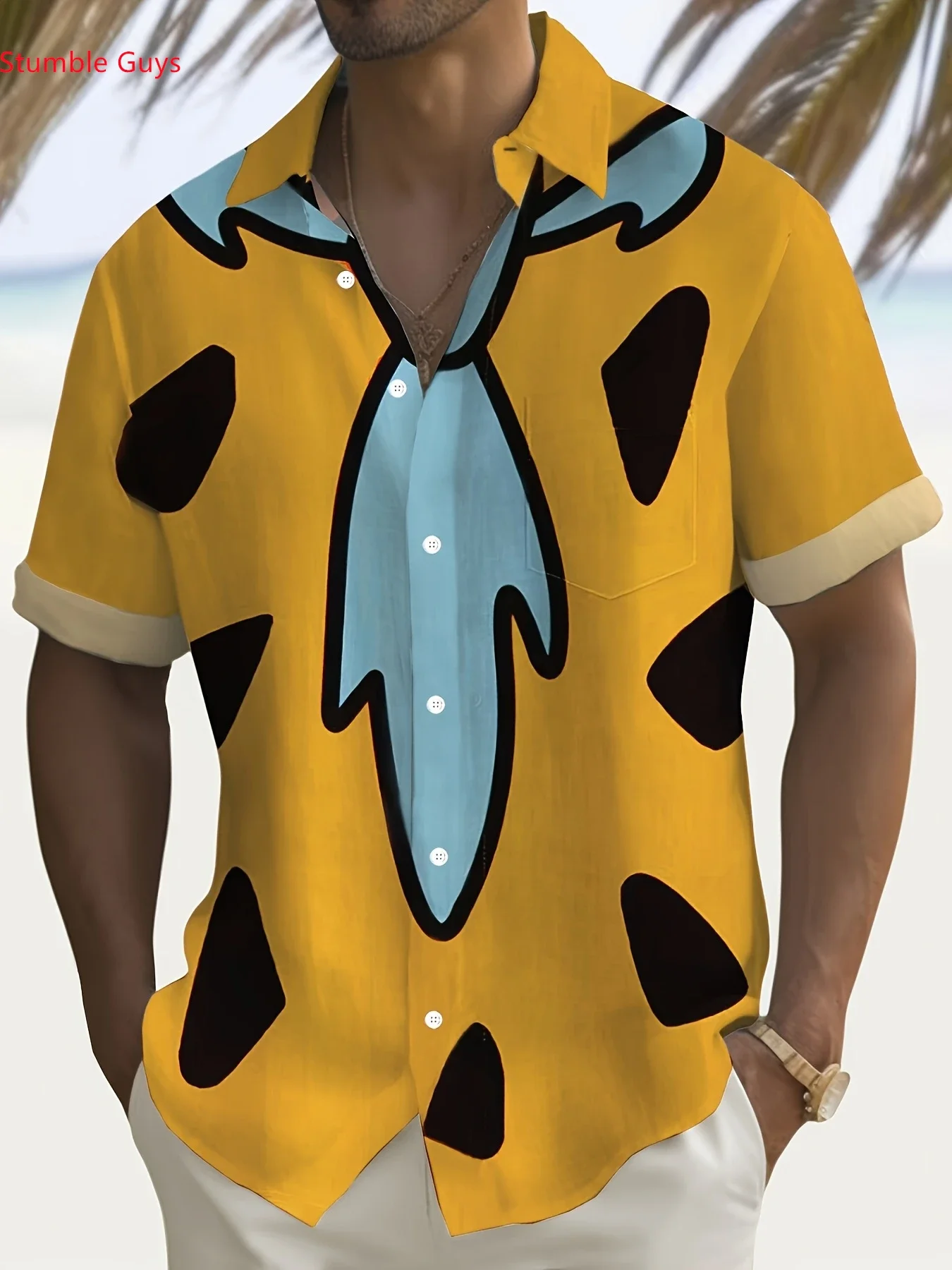 

High Street Summer Tropical Men's Hawaiian Shirt Man Short Sleeve Casual Print Fashion Streetwear Vacation Tops