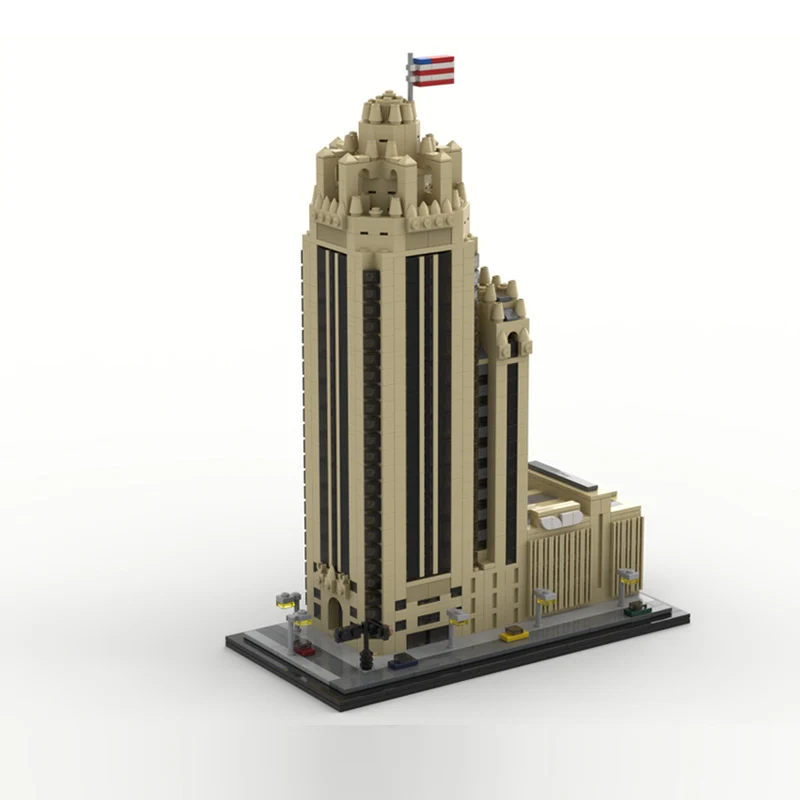 City Street View Modello MOC Mattoni da costruzione Torre grattacielo Tecnologia modulare Regali di festa per bambini Assemblare giocattoli vestito