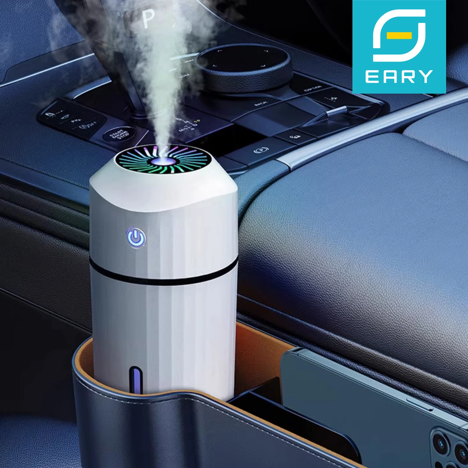 

Eary Car Diffuser Humidifier USB Rechargeable Oil Air Freshener USB Cool Mist Mini Portable Diffuser for Car Home Office Bedroom