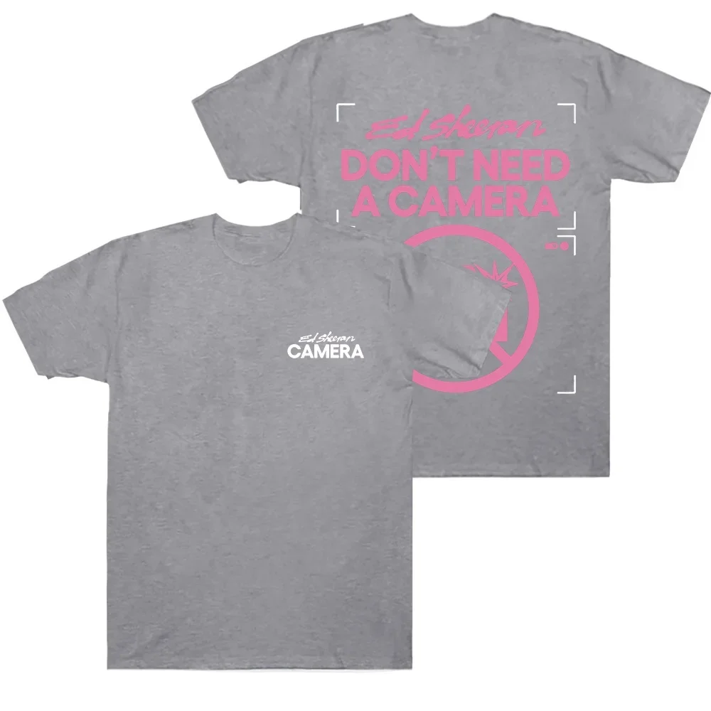 Men Clothing High Street New Top Tees Unisex Cotton T Shirts Short Sleeve Round Neck Y2K Ed Sheeran Don’t Need A Camera T-Shirts