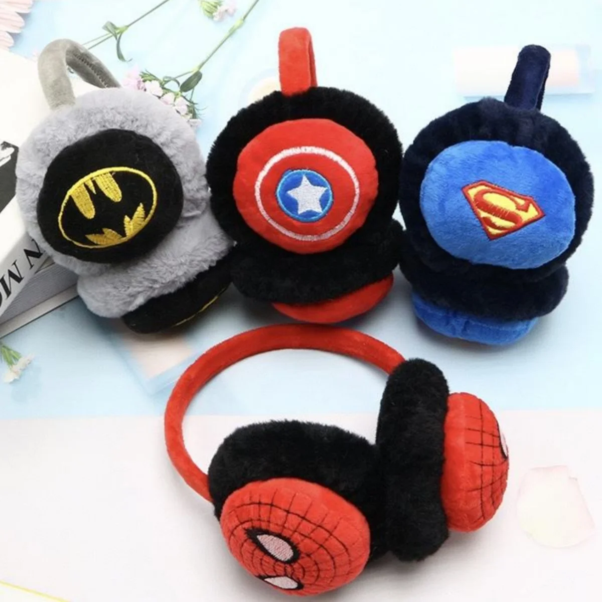 

New Avengers Captain America Spider-Man Creative Ear Warmer Winter Plush Warm Cartoon Cute Outdoor Anti-freeze Earmuffs