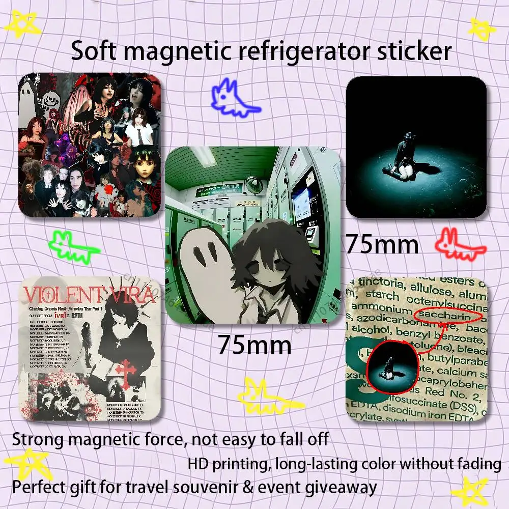 V-Violent Vira Band Fridge Magnet Personalized Magnetic Durable Plastic Square Picture Surface Fridge Magnets