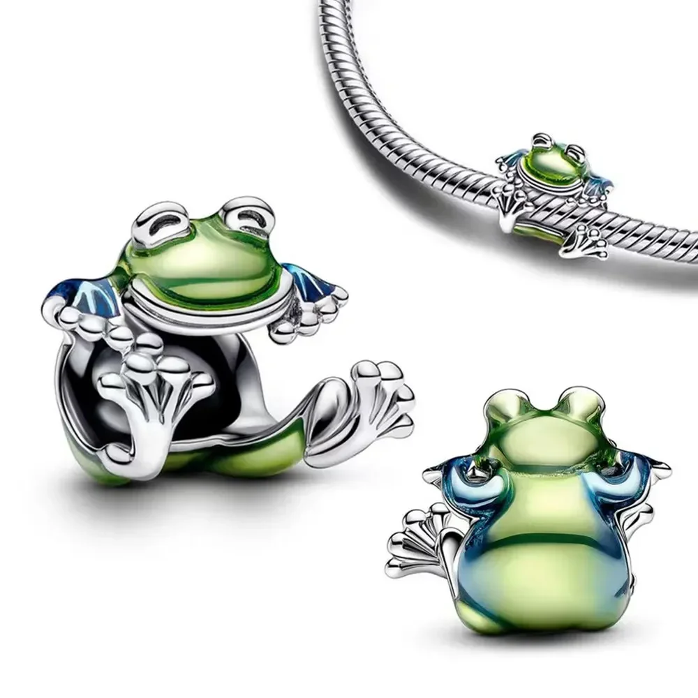 925 Sterling Silver Charm Bead Crown Lion Frog Charm Fit Pandora bracciale moda originale per gioielli da donna fai da te regalo