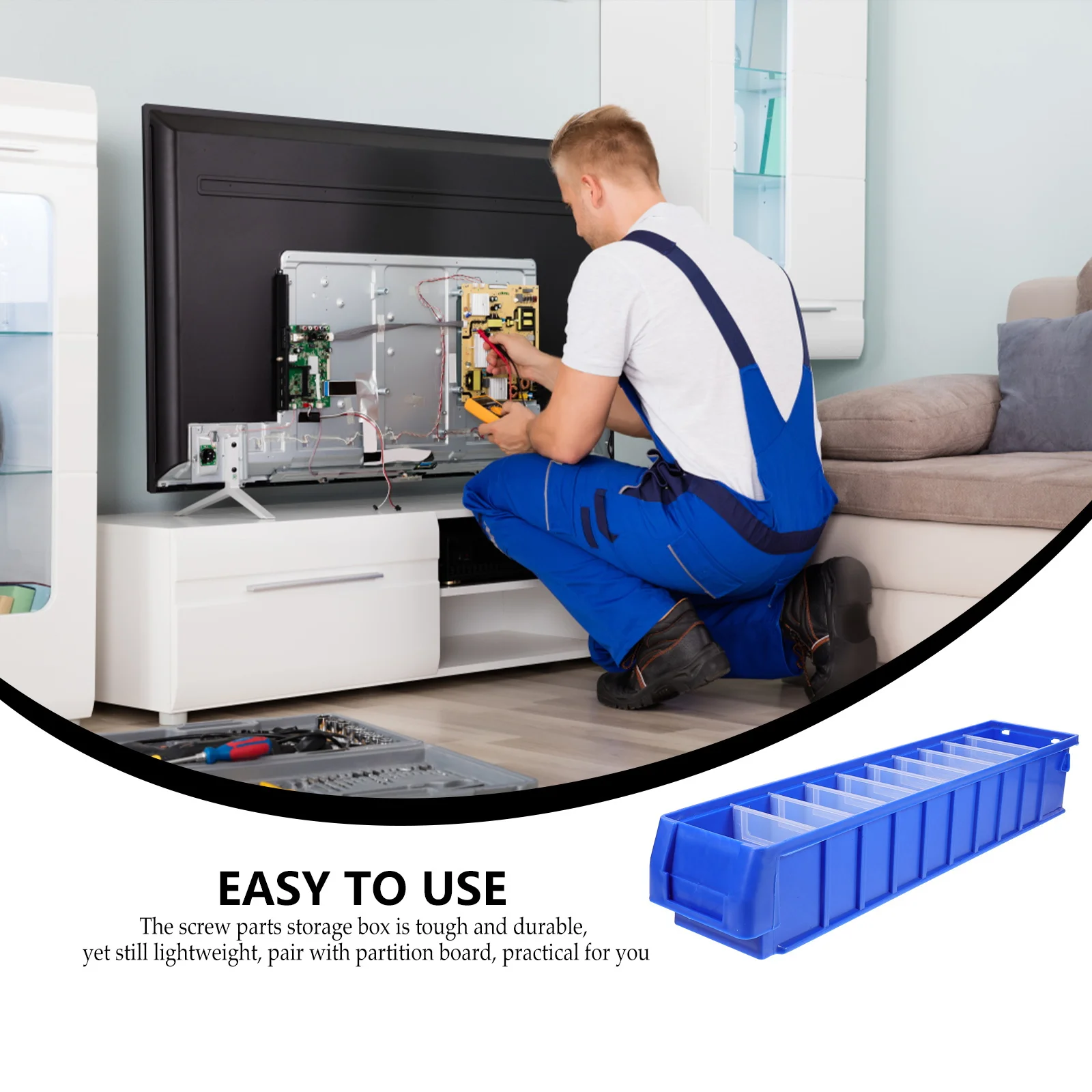 

Screw Storage Box Large Capacity Tool Organizer Heavy Duty Plastic Parts Classification Case Workshop Garage Kitchen Tool