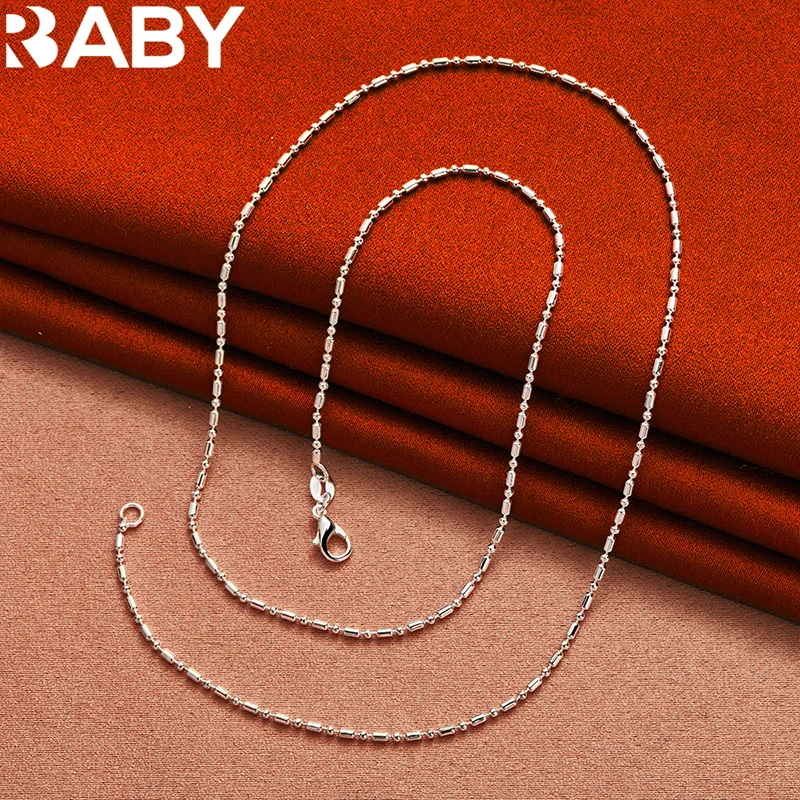 

URBABY 925 Sterling Silver 16/18/20/22/24/26/28/30 Inch Bamboo Bead Chain Necklace For Woman Man Fashion Wedding Party Jewelry