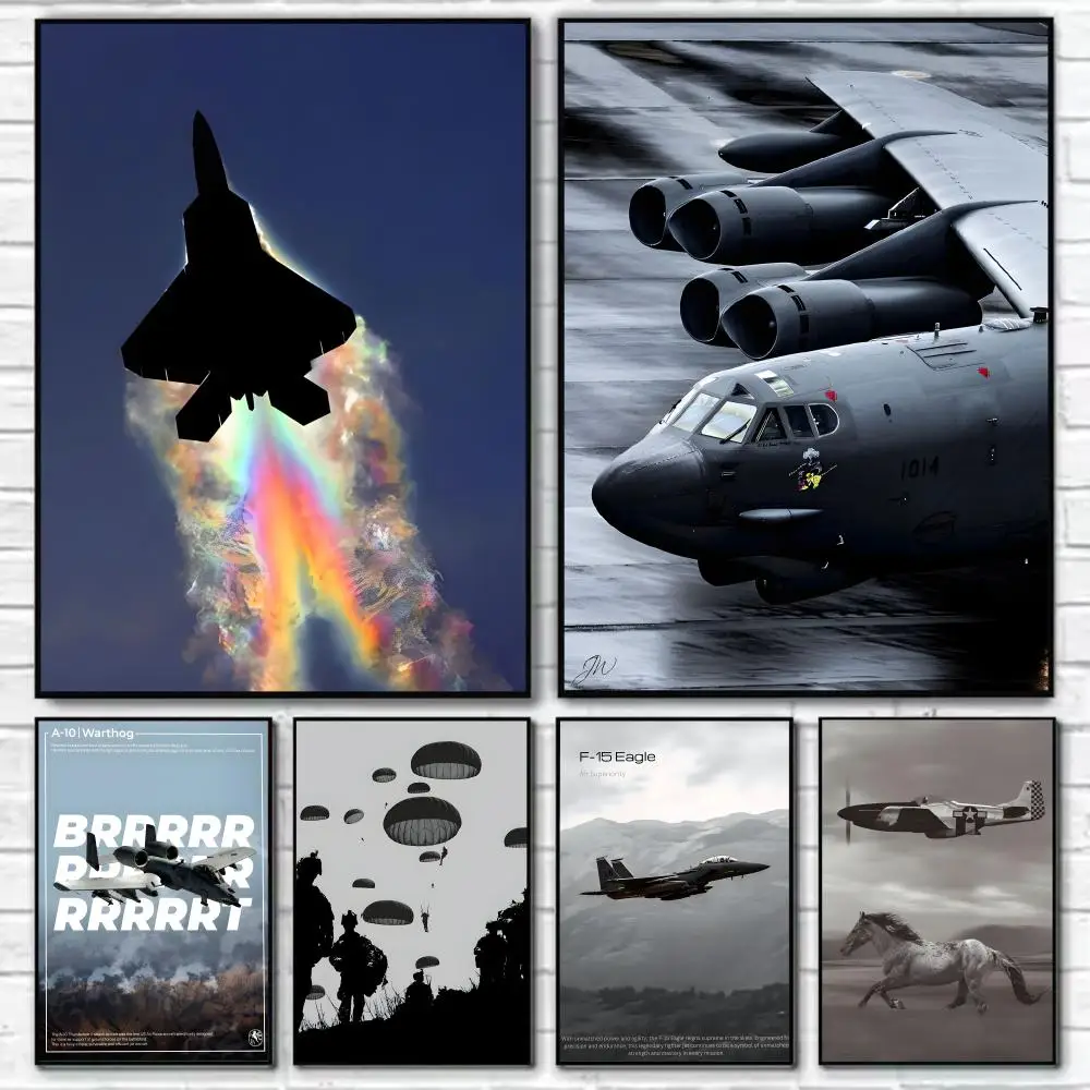 Famous World-class Fighter Aircraft Transport Plane F-16 F-4 Poster For Bar,Bedroom,living Room Aesthetic Design Waterproof Wall