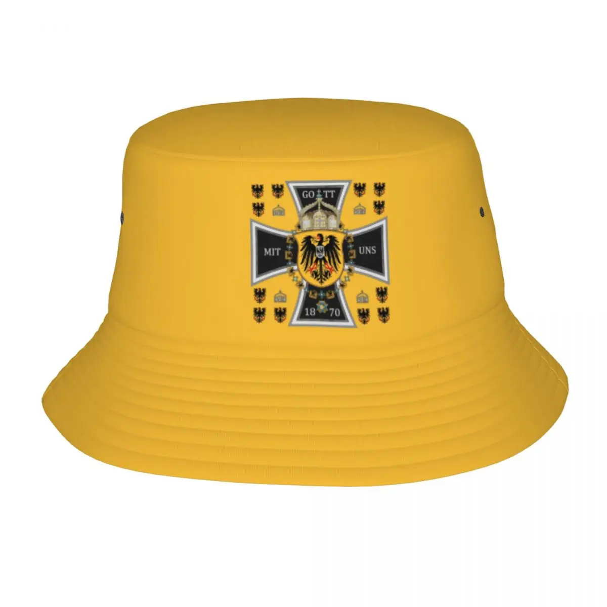 

Custom Unisex German Iron Cross Bucket Hat Beach Sun Templar Knight Germany Flag Summer Fishing Hats
