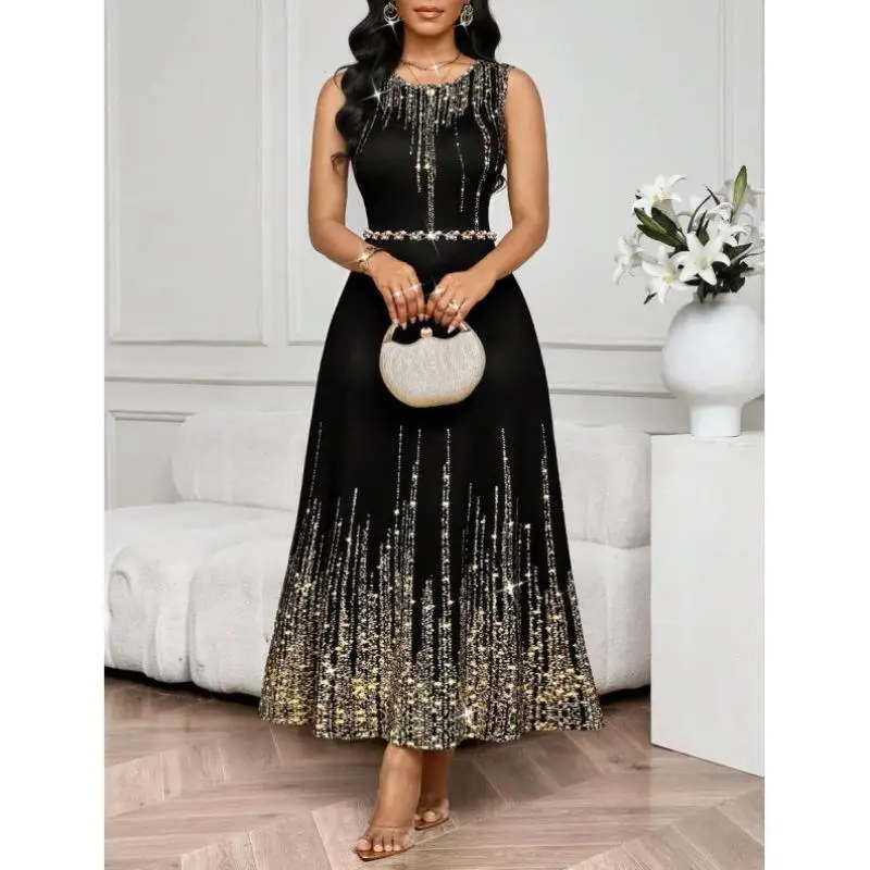 

Ele Printed Svel Women's Dr iny Sequins Faionable Casual Sportswear Set Autumn Season Seven-Quarter Sve