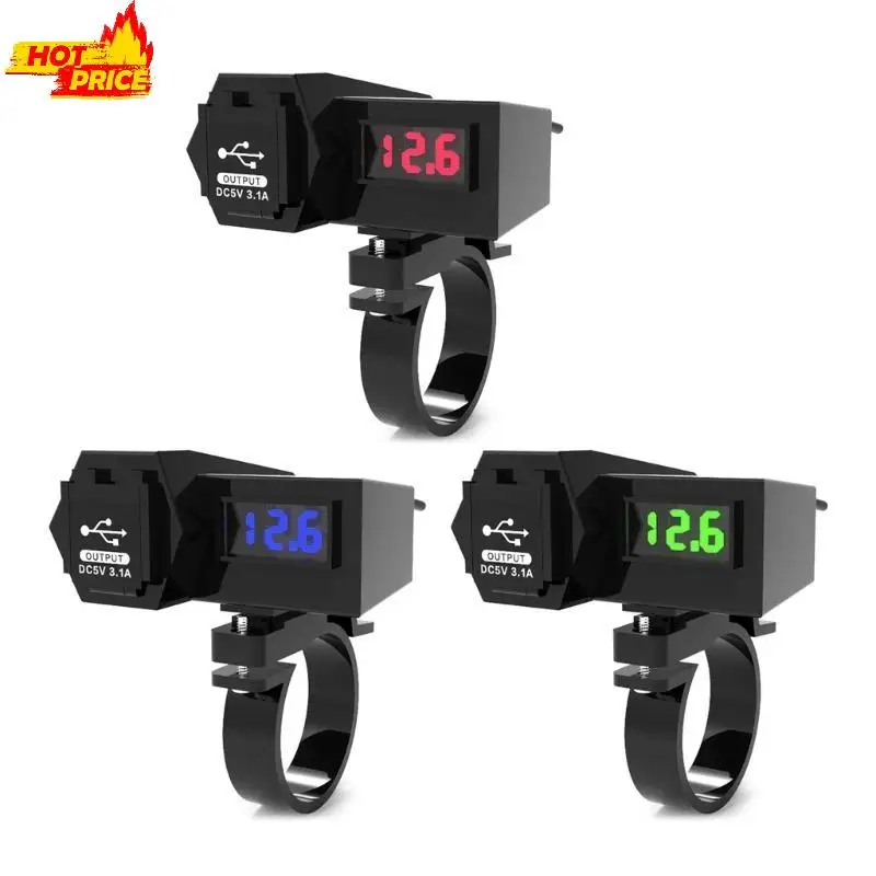 

Power Outlet Motorcycle Phone Charging Socket USB Charging Outlet with Voltmeter