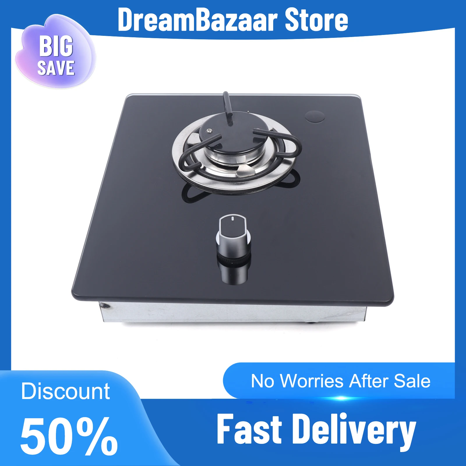 

Gas Stove for RV 1.8KW Efficient Combustion Flameout Protection Precise Fire Control Stable Grate Compact Space Safe Ignition