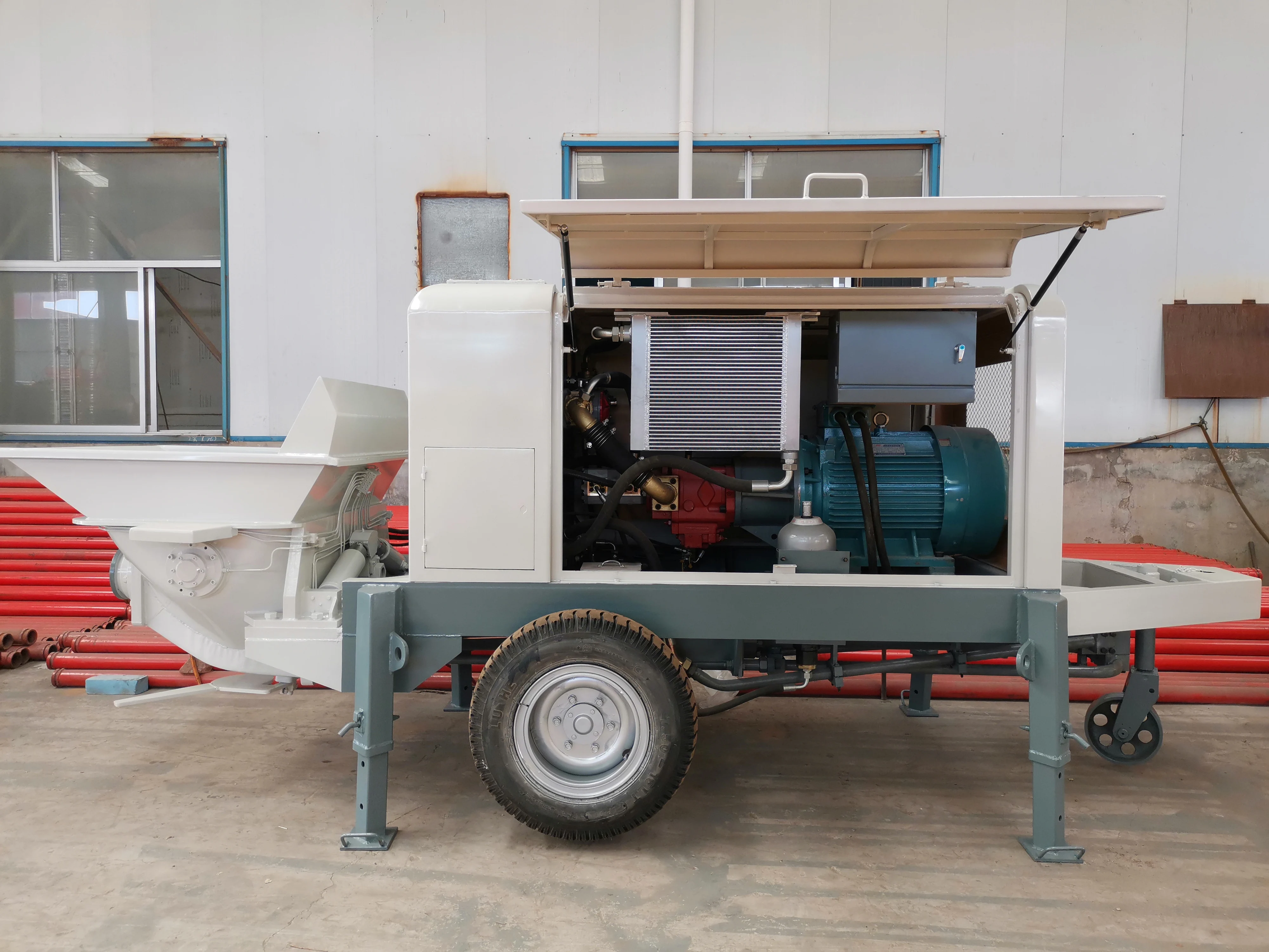 MINLE Factory Price 50m3/h Small Concrete Pump Electric Concrete Conveying Pump for Sale