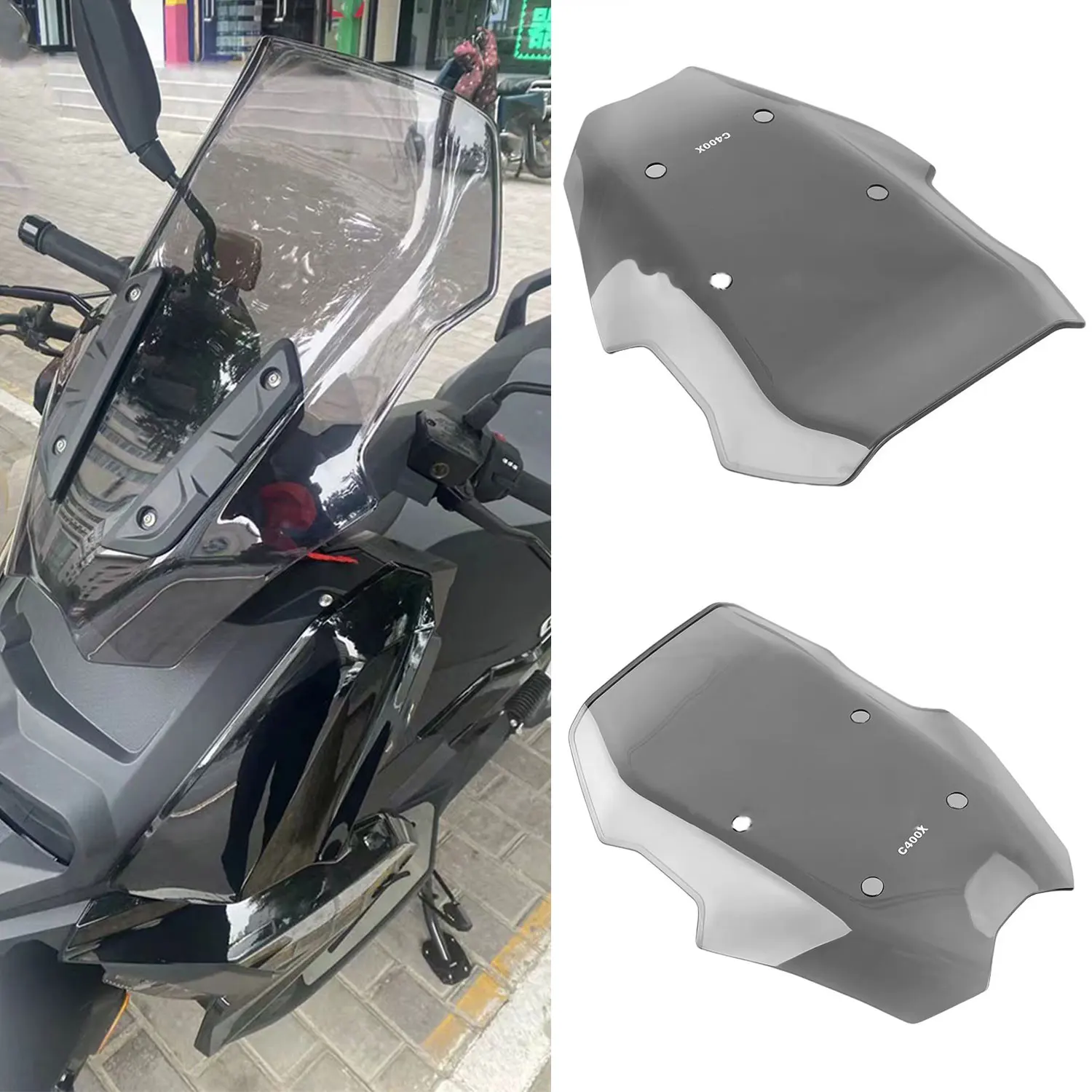 For BMW C400X 2018 2019 2020 2021 2022 2023 C 400X  Motorcycle Windshield Double Bubble Windscreen Screen Front Wind Deflectors