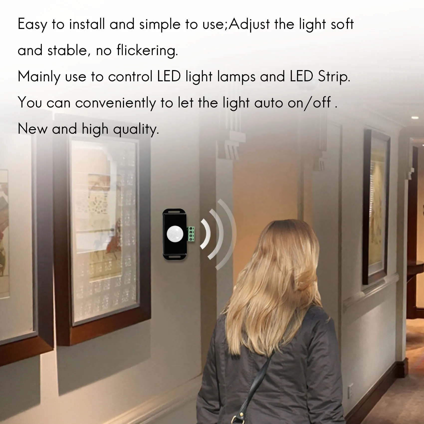 

【FLASH DEAL】2 X DC 12V/24V 8A Body Infrared PIR Motion Sensor Switch LED Light Strip Automatic, Black