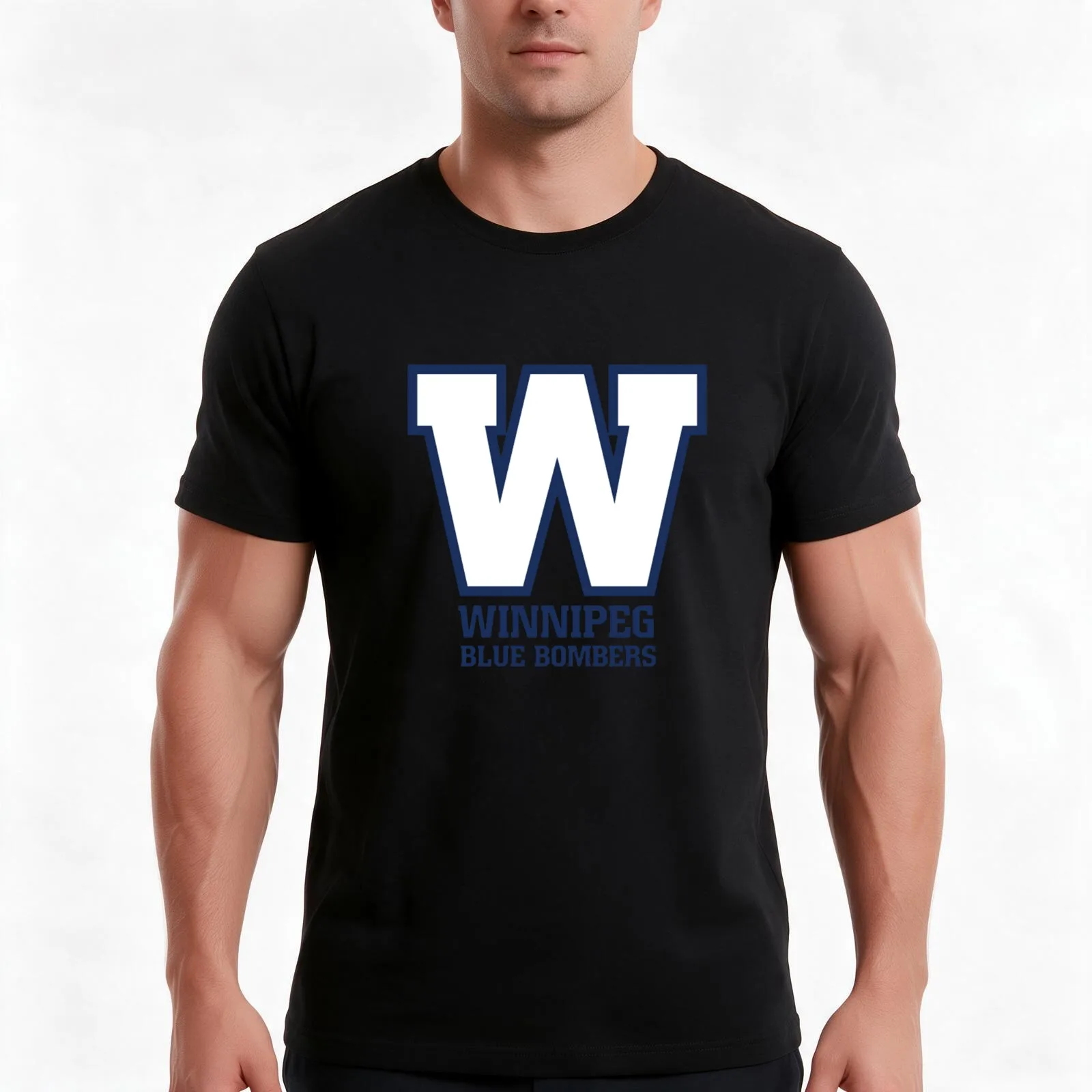 W-Blue-Bombers T-Shirt Summer Casual Cotton Tee Oversized Streetwear Tops Vintage Graphic Print Loose Fit Short Sleeve