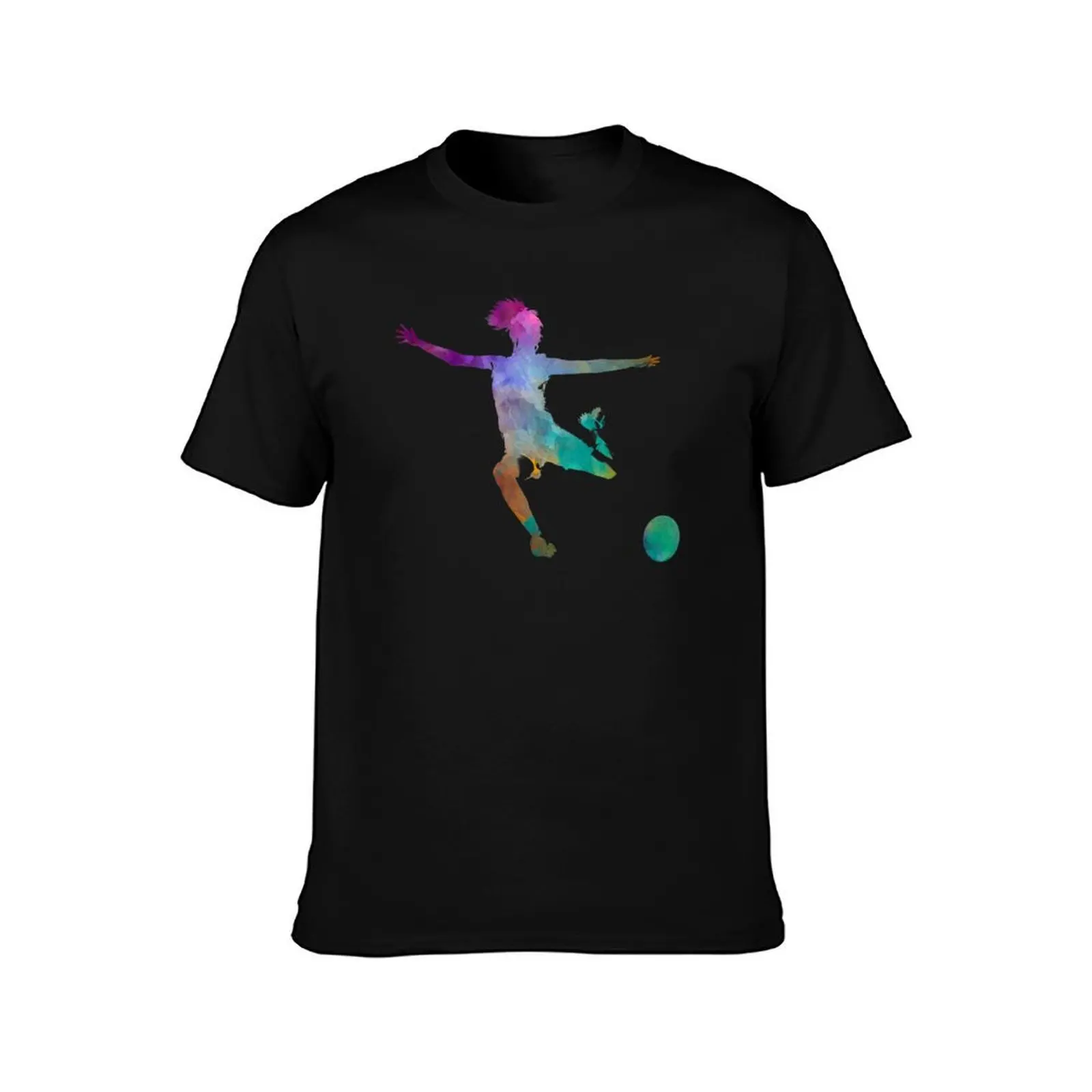 Woman soccer player 03 in watercolor T-Shirt t shirts with prints T-Shirt