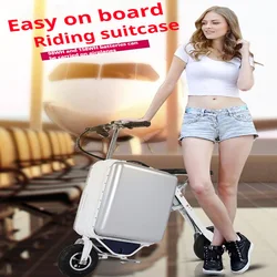 Collapsible riding suitcase, 20-inch carry-on travel luggage, lithium battery electric bike