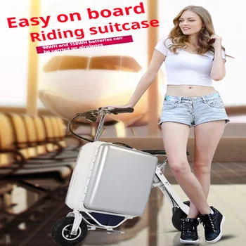 Katlanabilir sürme bavul, 20 inç taşıma seyahat bagaj, lityum pil elektrikli bisiklet