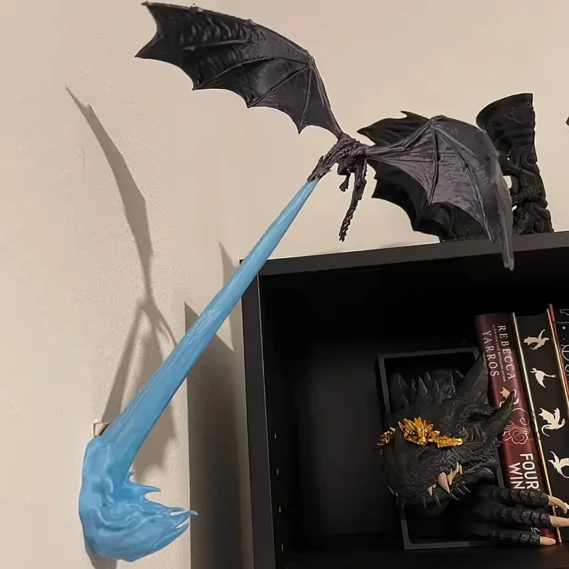 Bookshelf Decoration Display Dragon Flame Book Nook Sculpture Fire Breathing Dragon Gothic Ornament Halloween Birthday Present