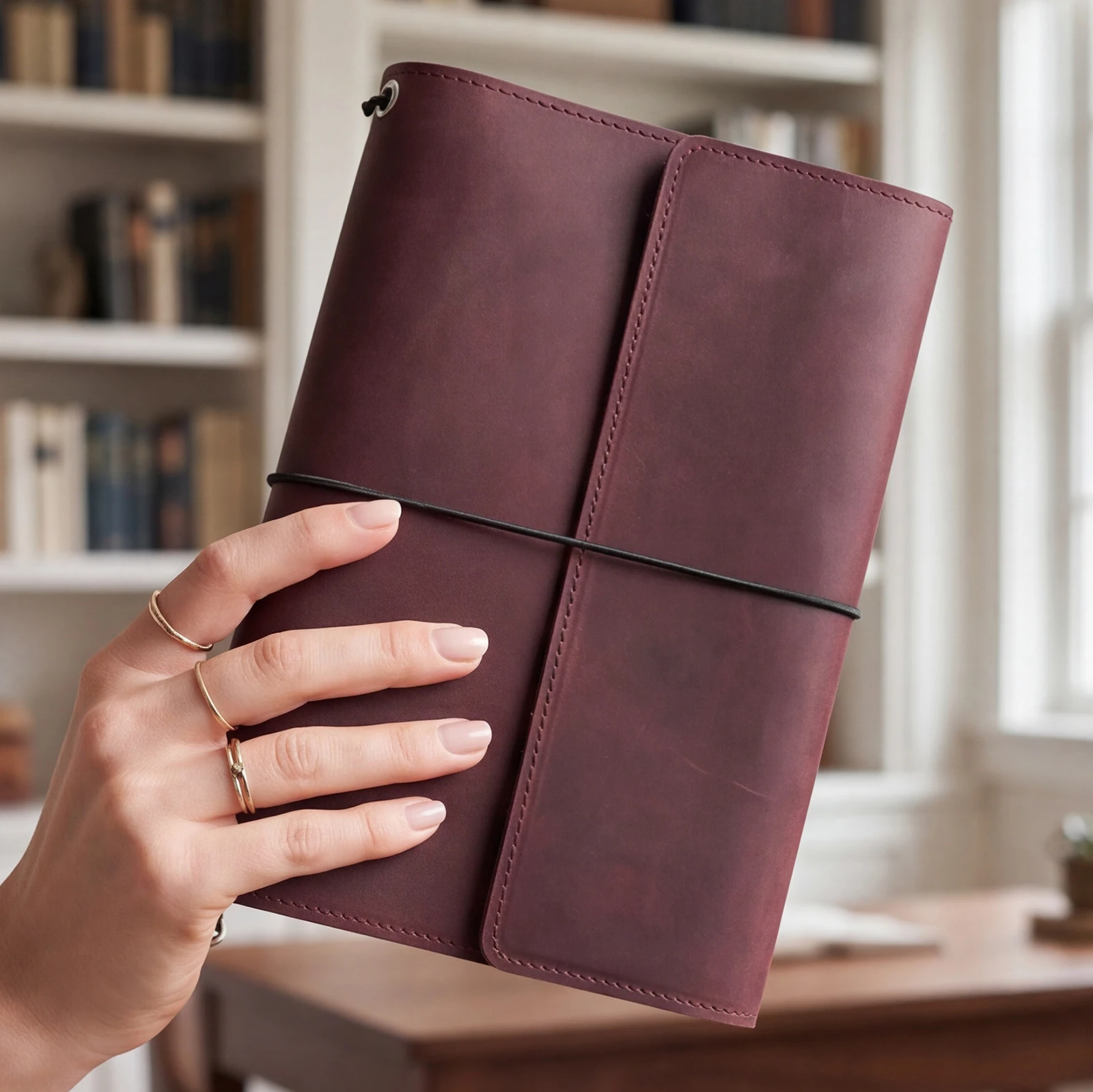 Compact Notebook Binder with Inner Pockets Card Slots Pen Holder Notebook Refillable Cover Lightweight for Notes Journaling