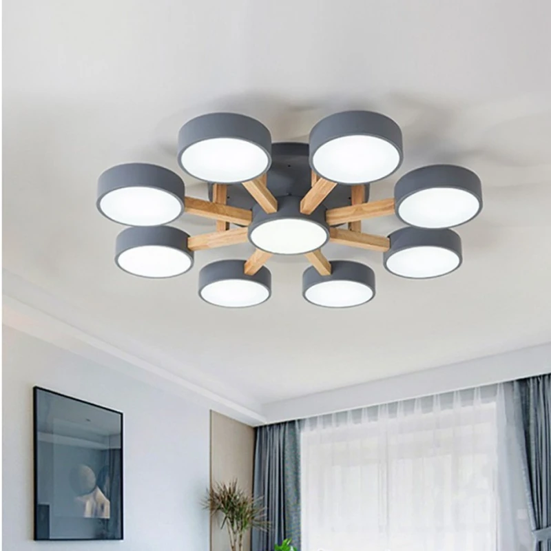 

Потолочный светильник для спальни в скандинавском стиле, небольшая гостиная, простой современный бытовой светильник, атмосферный потолочный светильник для столовой с несколькими головками