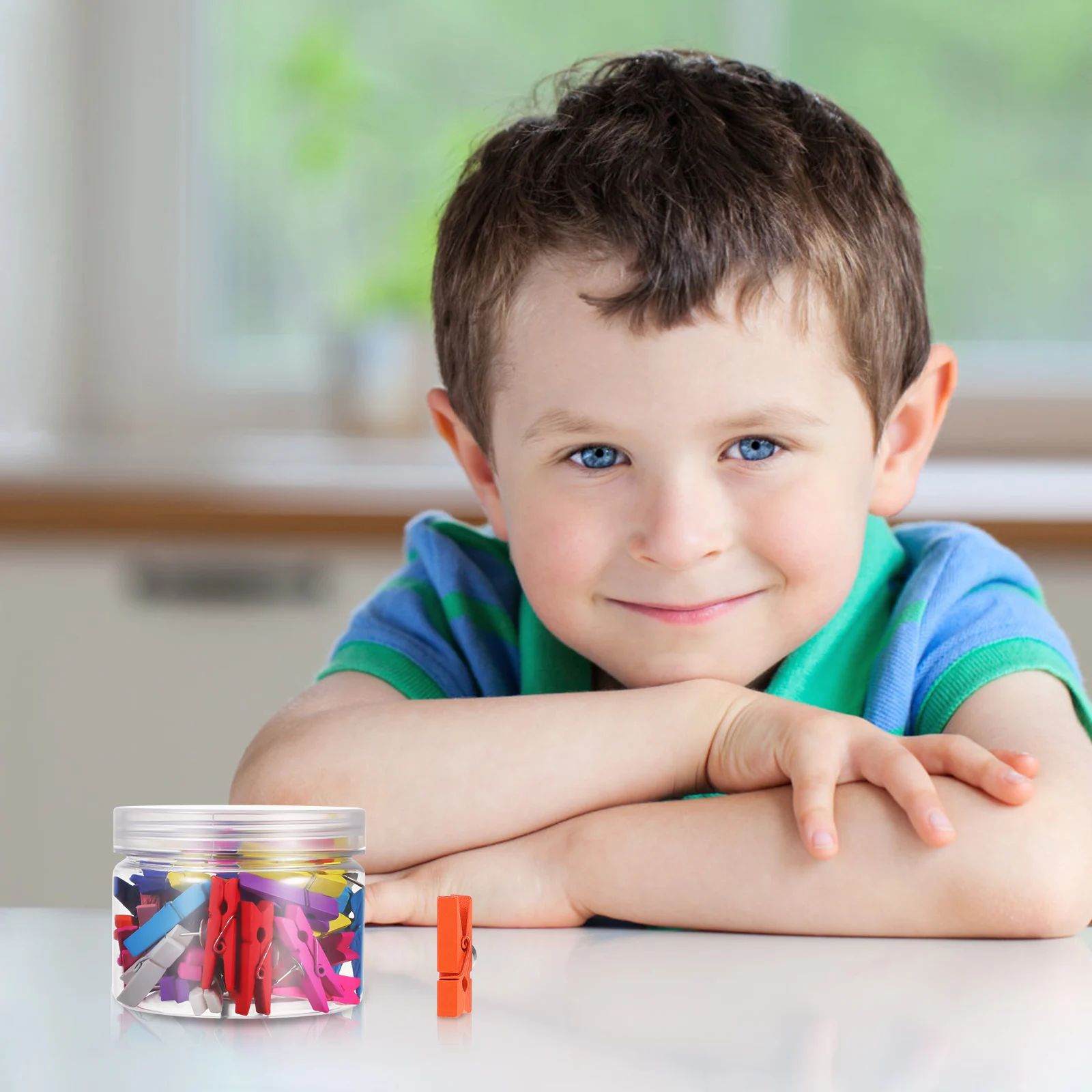 

50 Pcs Wooden Thumbtack Holder Cork Board Accessories Clothespin Push Pins Bulletin Clips with Corkboard Office