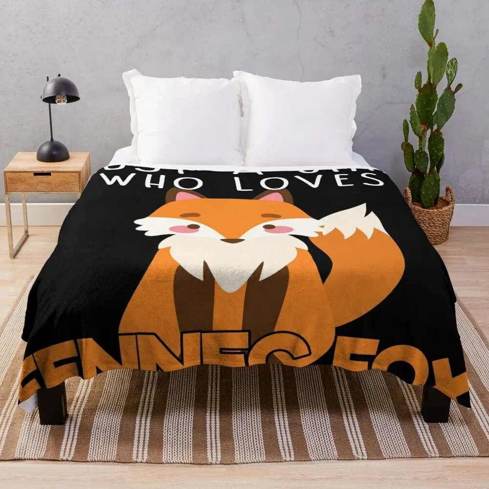 JUST A GIRL WHO LOVES FENNEC FOX Throw Blanket warm winter funny gift Vintage Blankets
