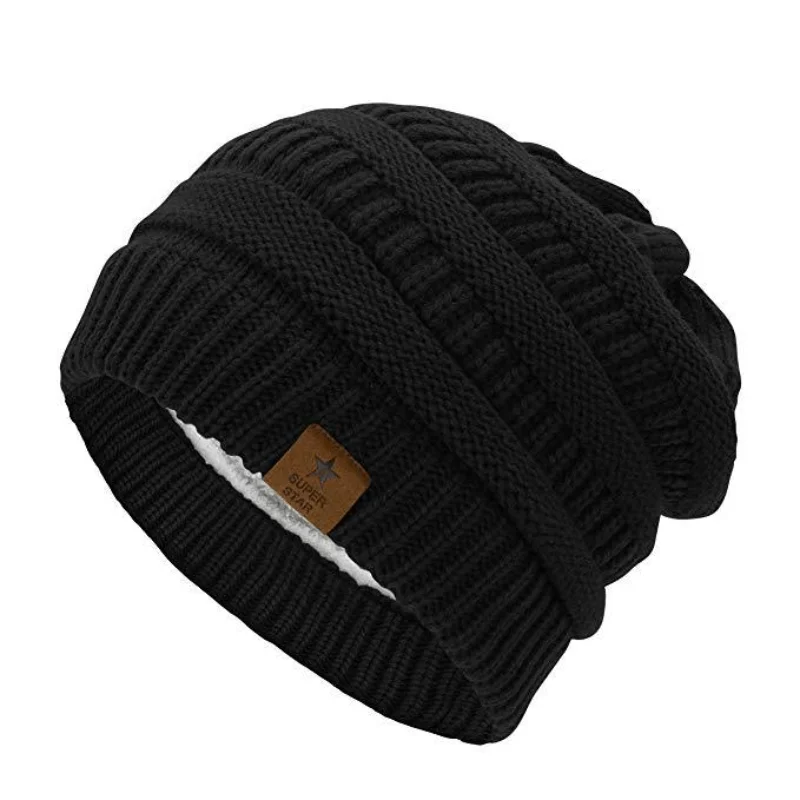 

Fleece Lined Knit Beanie for Men Women Winter Warm Slouchy Skull Cap Windproof Ski Snowboard Outdoor Sports Cold Weather
