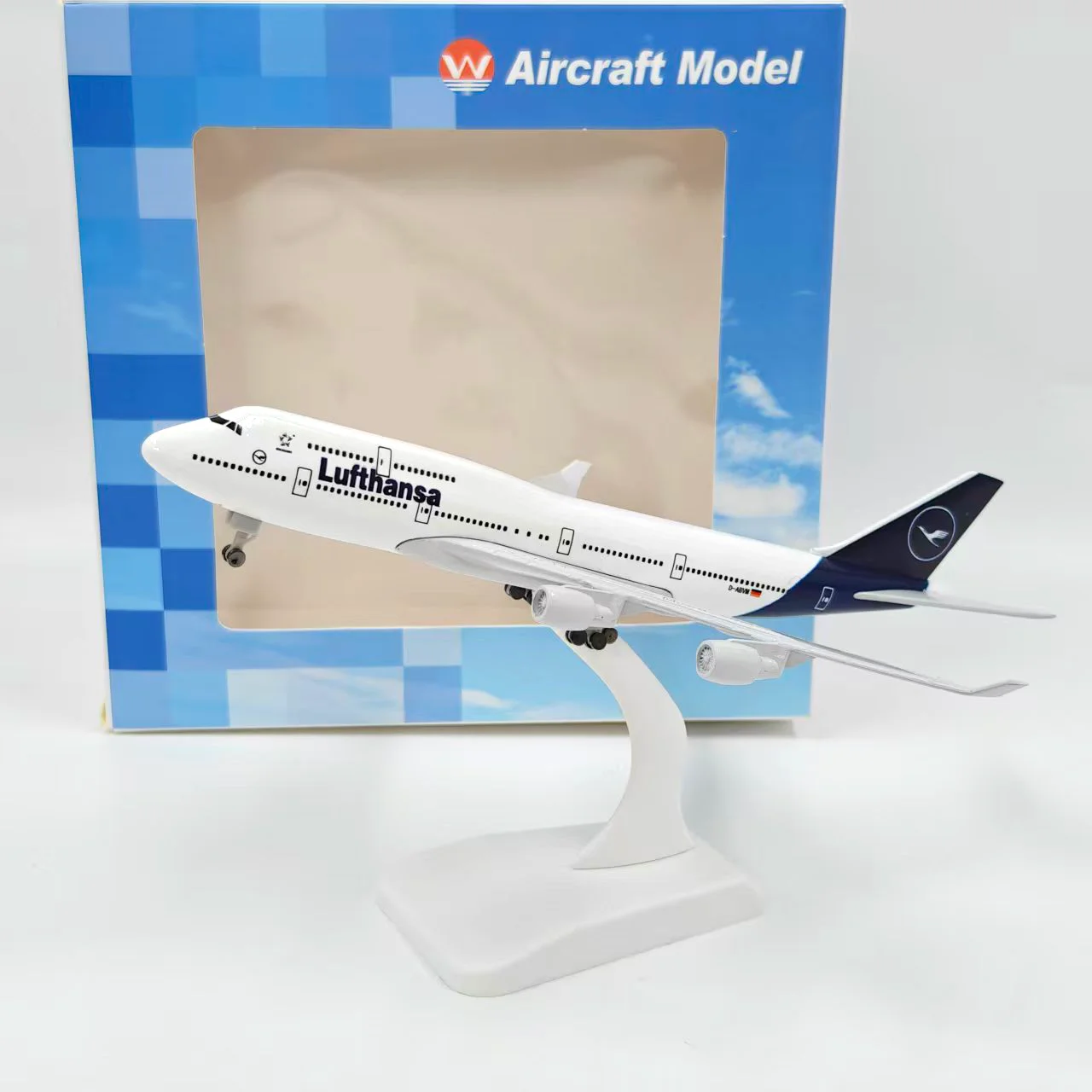 Diecast 20CM German Lufthansa 747 Alloy Aircraft Model