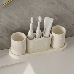 1pc Sandstone Bathroom Toiletries Jewelry Storage Tray Homestay Bathroom Decoration Bathroom Accessories Gargle Cup Soap Dish