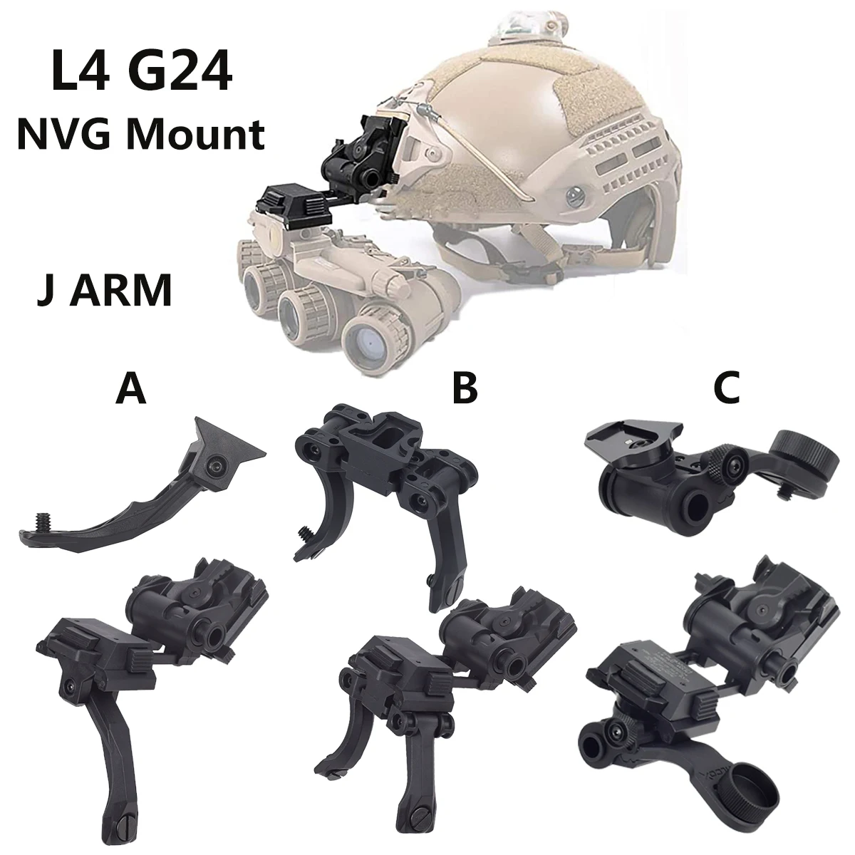 L4 G24 L4G24 NVG Mount Bracket Holder With J Arm For PVS15 PVS18 GPNVG18 Goggle Night Vision Stent Skip Fast OPS Helmet Parts